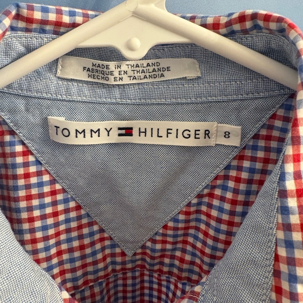 Tommy Hilfiger Red and Blue Checkered Shirt